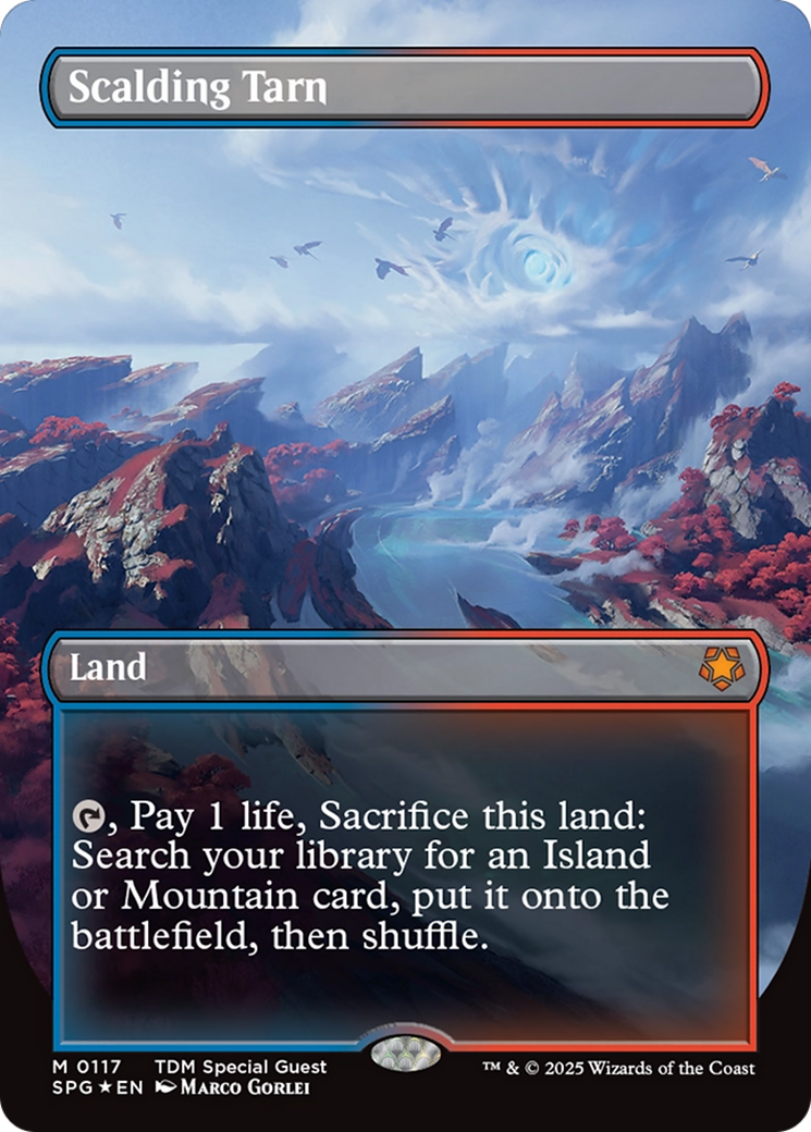 Scalding Tarn (Borderless) (Dragonscale Foil) [Tarkir: Dragonstorm Special Guests] | Shuffle n Cut Hobbies & Games