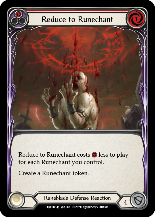 Reduce to Runechant (Red) [ARC088-R] (Arcane Rising)  1st Edition Rainbow Foil | Shuffle n Cut Hobbies & Games