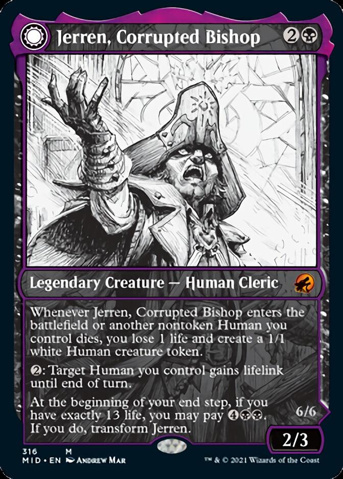 Jerren, Corrupted Bishop // Ormendahl, the Corrupted (Showcase Eternal Night) [Innistrad: Midnight Hunt] | Shuffle n Cut Hobbies & Games