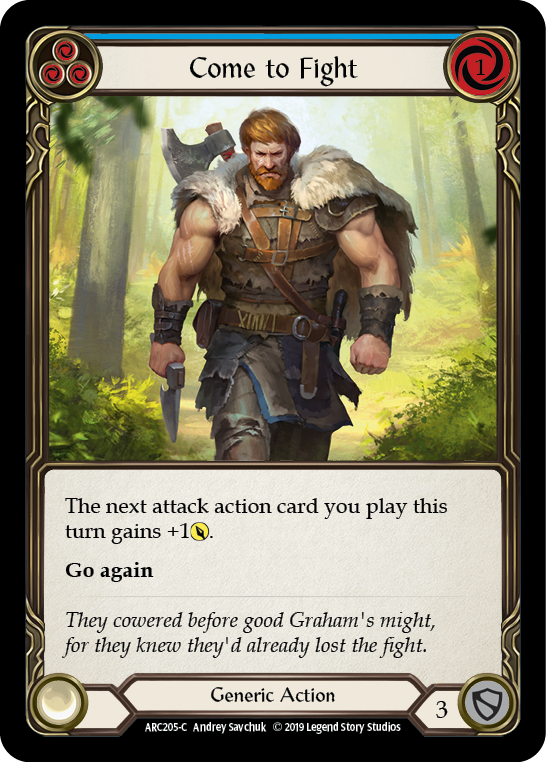 Come to Fight (Blue) [ARC205-C] (Arcane Rising)  1st Edition Rainbow Foil | Shuffle n Cut Hobbies & Games