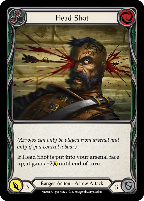 Head Shot (Yellow) [ARC058-C] (Arcane Rising)  1st Edition Rainbow Foil | Shuffle n Cut Hobbies & Games