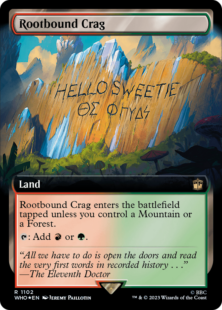 Rootbound Crag (Extended Art) (Surge Foil) [Doctor Who] | Shuffle n Cut Hobbies & Games