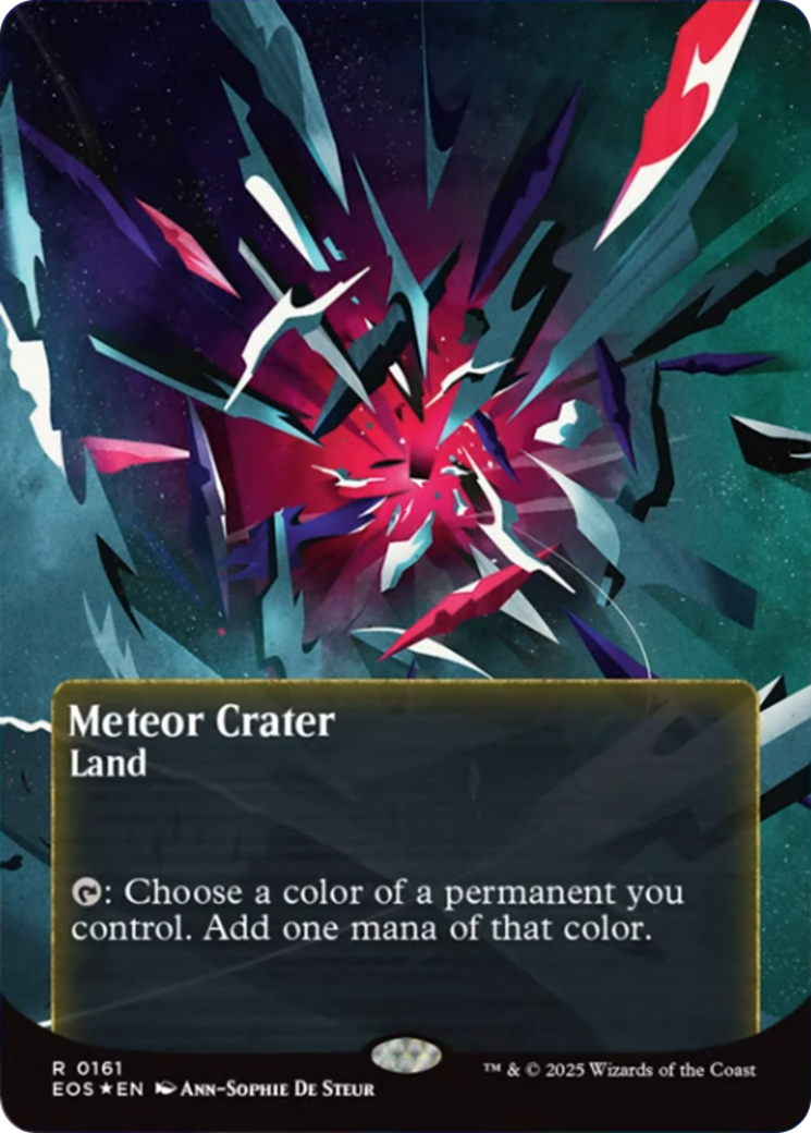 Meteor Crater (0161) (Borderless) (Galaxy Foil) [Edge of Eternities: Stellar Sights] | Shuffle n Cut Hobbies & Games