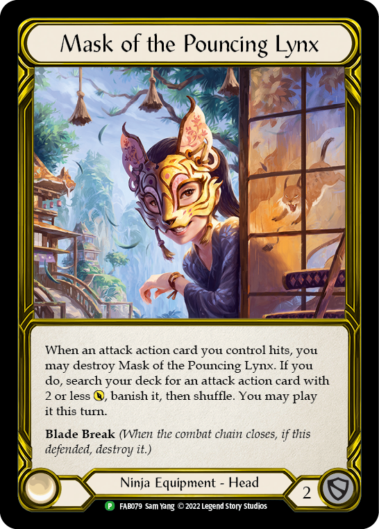 Mask of the Pouncing Lynx (Golden) [FAB079] (Promo)  Cold Foil | Shuffle n Cut Hobbies & Games