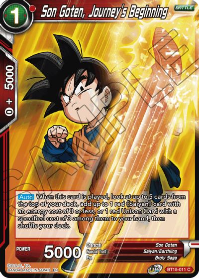 Son Goten, Journey's Beginning (BT15-011) [Saiyan Showdown] | Shuffle n Cut Hobbies & Games