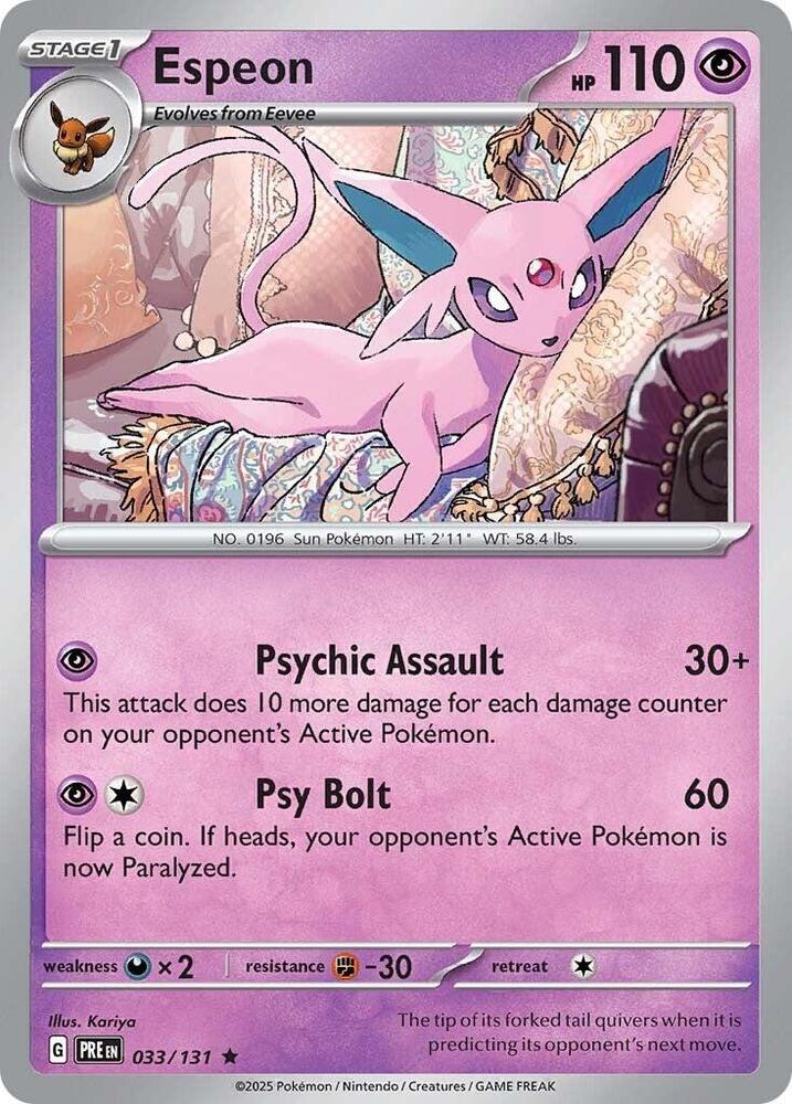 Espeon (033/131) [Scarlet & Violet: Prismatic Evolutions] | Shuffle n Cut Hobbies & Games