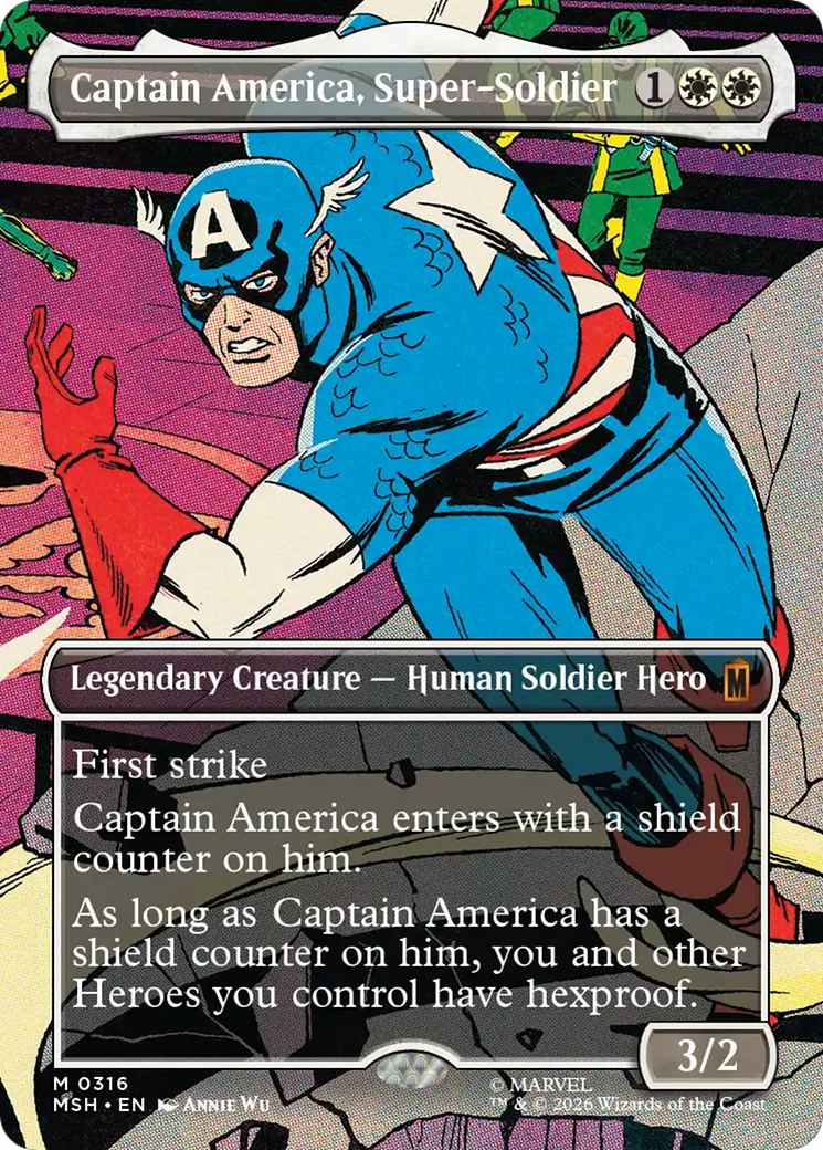 Captain America, Super-Soldier (Borderless) (0316) [Marvel Super Heroes] | Shuffle n Cut Hobbies & Games