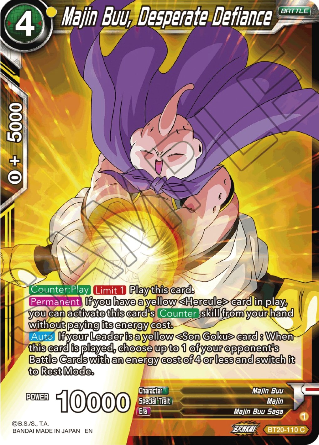 Majin Buu, Desperate Defiance (BT20-110) [Power Absorbed] | Shuffle n Cut Hobbies & Games