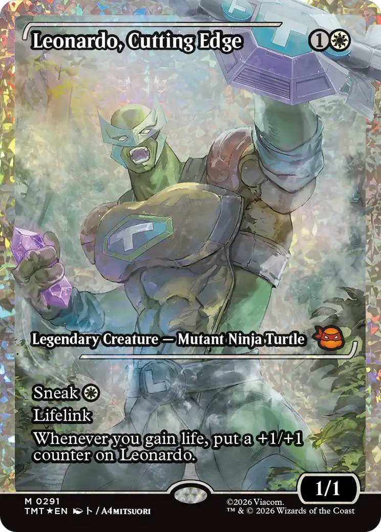 Leonardo, Cutting Edge (Showcase) (Fracture Foil) [Teenage Mutant Ninja Turtles] | Shuffle n Cut Hobbies & Games