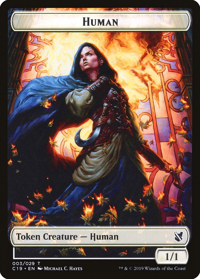 Spirit // Human Double-Sided Token [Commander 2019 Tokens] | Shuffle n Cut Hobbies & Games