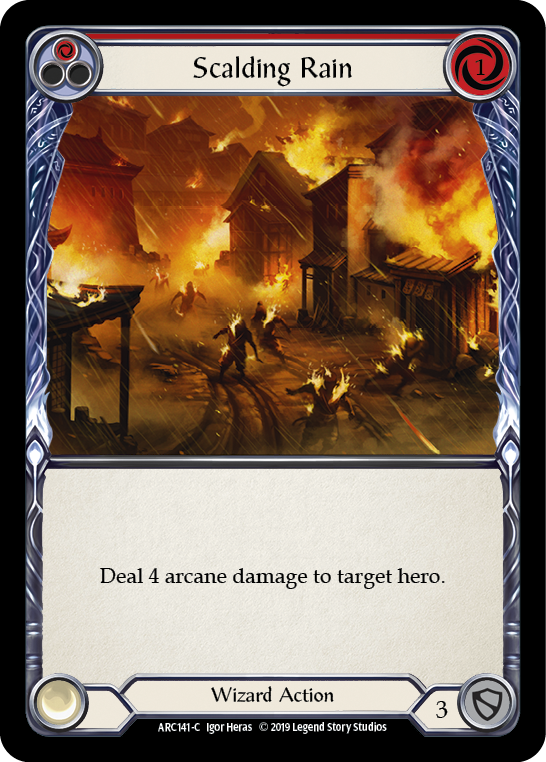 Scalding Rain (Red) [ARC141-C] (Arcane Rising)  1st Edition Rainbow Foil | Shuffle n Cut Hobbies & Games