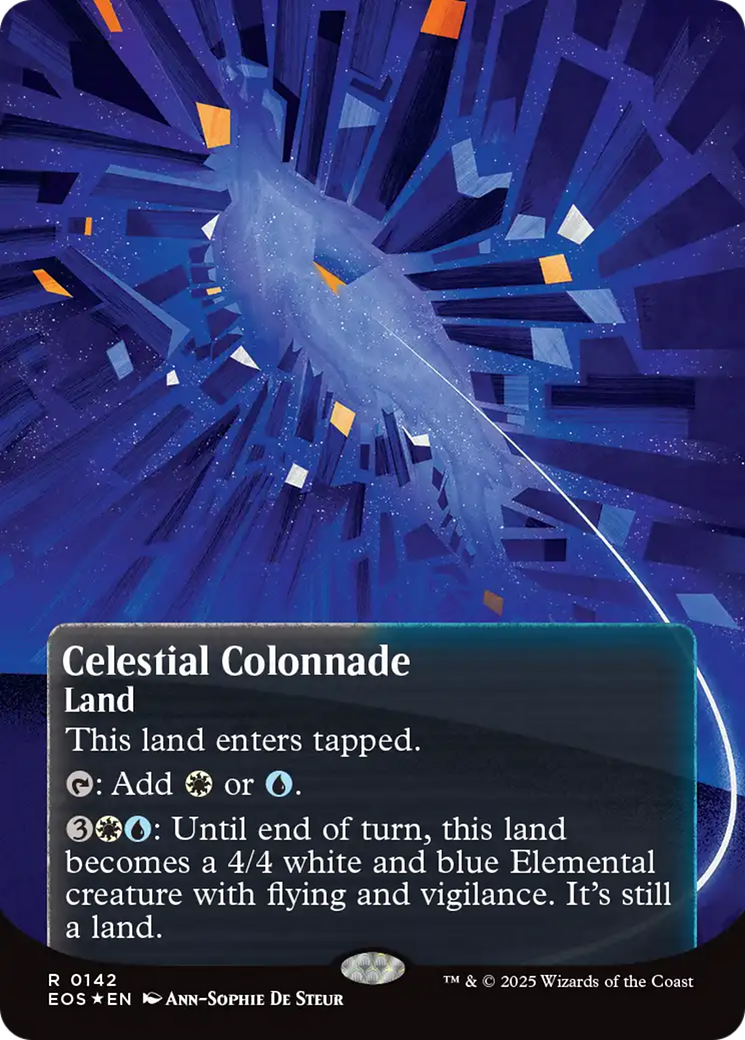 Celestial Colonnade (0142) (Borderless) (Galaxy Foil) [Edge of Eternities: Stellar Sights] | Shuffle n Cut Hobbies & Games