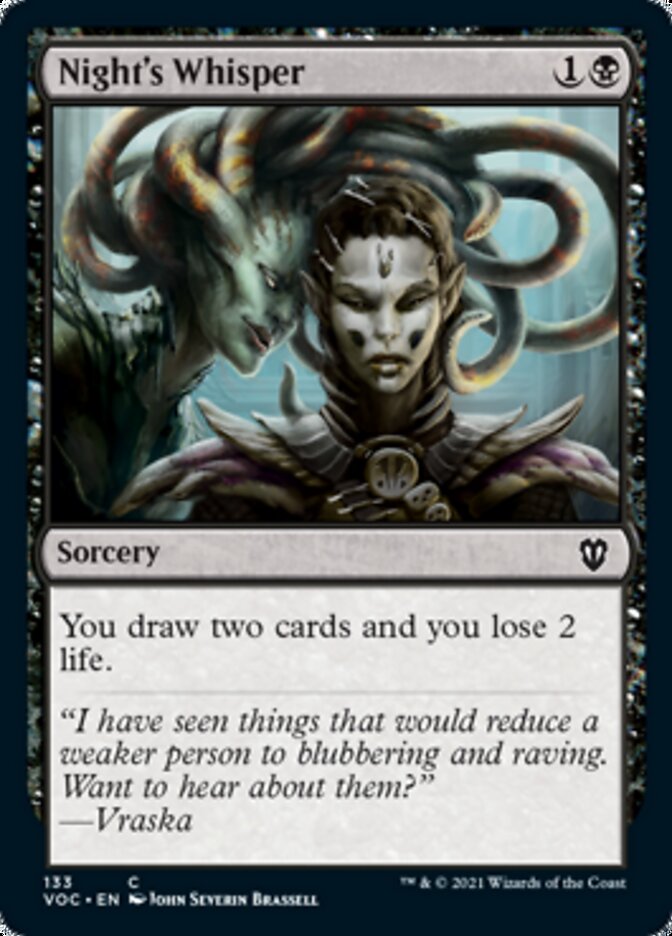 Night's Whisper [Innistrad: Crimson Vow Commander] | Shuffle n Cut Hobbies & Games