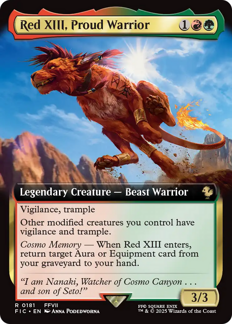 Red XIII, Proud Warrior (Extended Art) [FINAL FANTASY Commander] | Shuffle n Cut Hobbies & Games