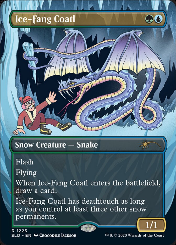 Ice-Fang Coatl (Borderless) [Secret Lair Drop Series] | Shuffle n Cut Hobbies & Games