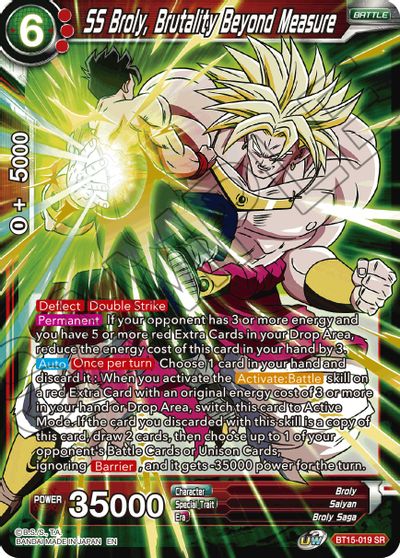 SS Broly, Brutality Beyond Measure (BT15-019) [Saiyan Showdown] | Shuffle n Cut Hobbies & Games
