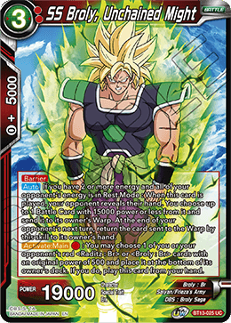 SS Broly, Unchained Might (Uncommon) (BT13-025) [Supreme Rivalry] | Shuffle n Cut Hobbies & Games