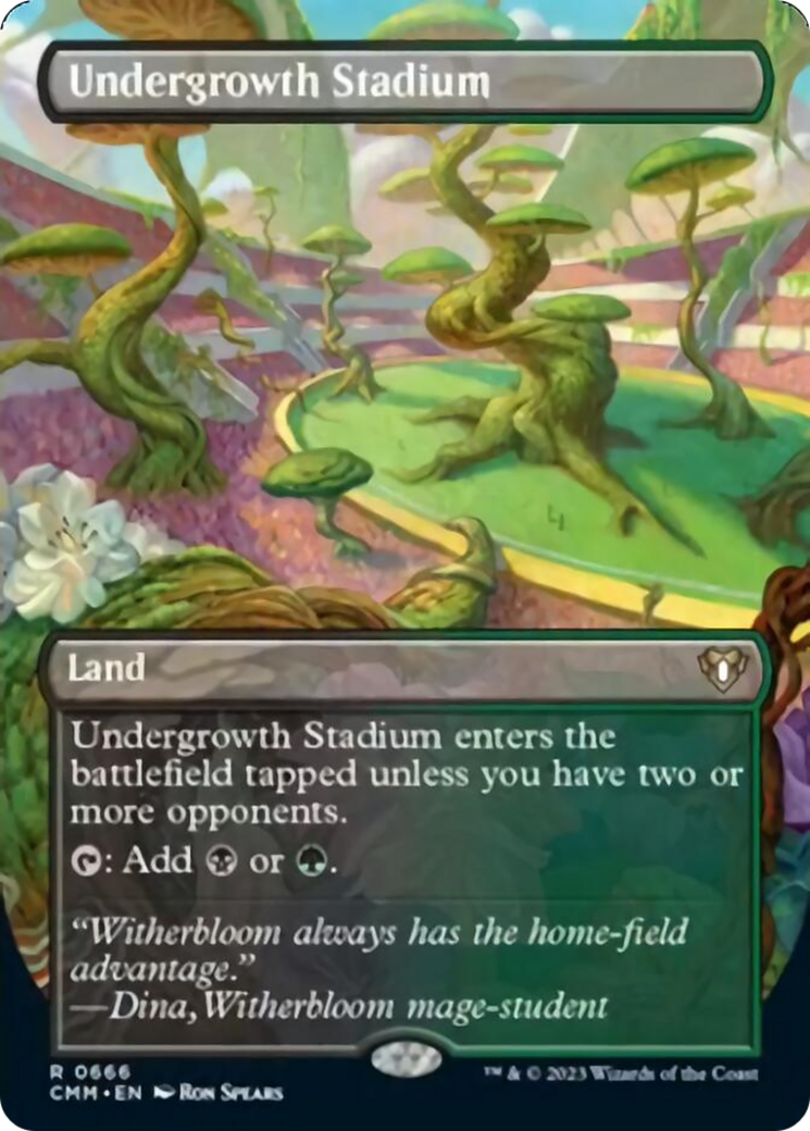 Undergrowth Stadium (Borderless Alternate Art) [Commander Masters] | Shuffle n Cut Hobbies & Games