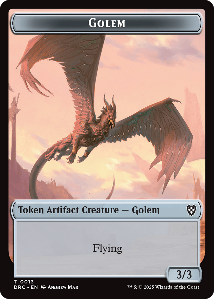 Construct // Golem (0013) Double-Sided Token [Aetherdrift Commander Tokens] | Shuffle n Cut Hobbies & Games