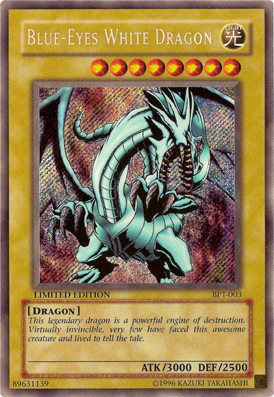 Blue-Eyes White Dragon [BPT-003] Secret Rare | Shuffle n Cut Hobbies & Games