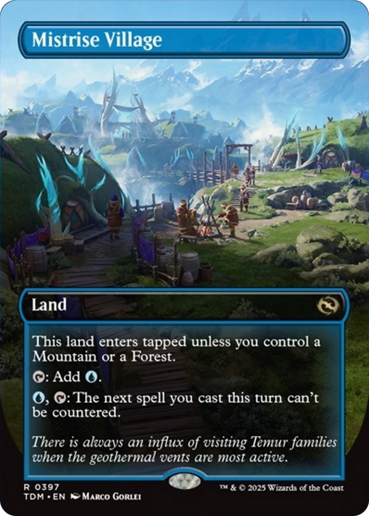 Mistrise Village (Borderless) [Tarkir: Dragonstorm] | Shuffle n Cut Hobbies & Games
