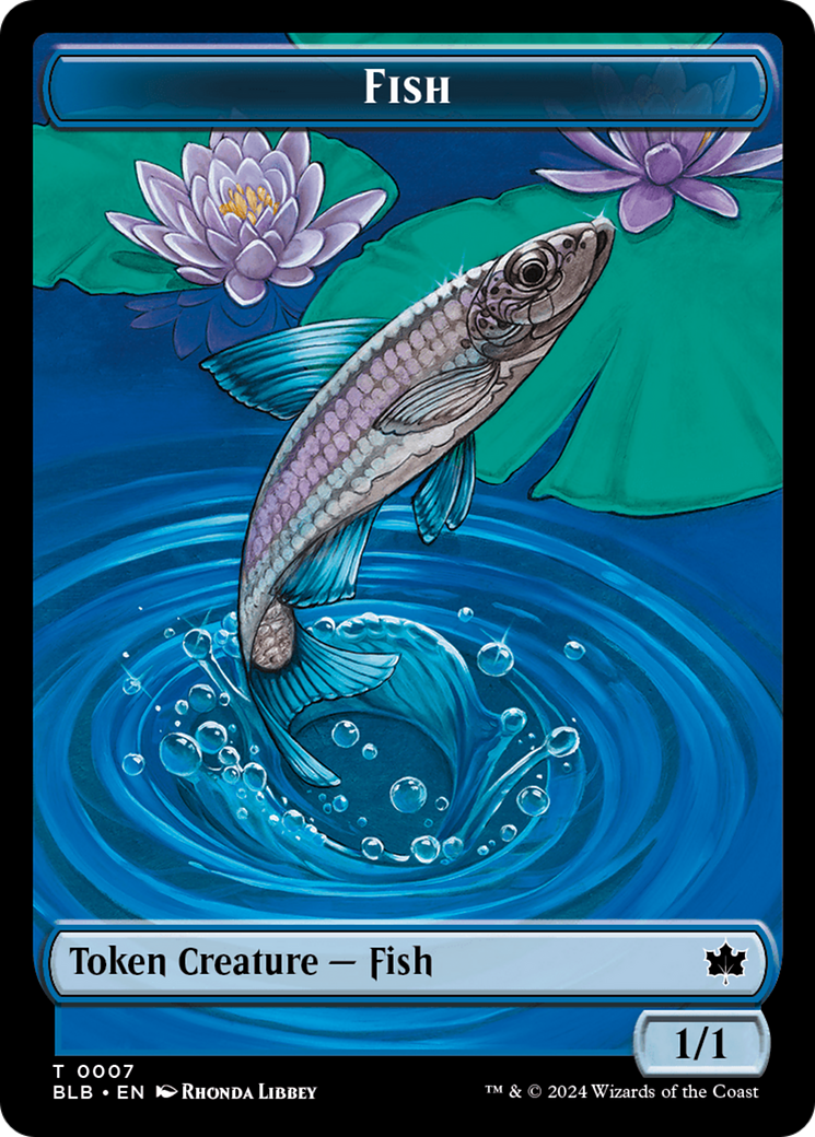 Fish (BLB) // Kobolds of Kher Keep (MKC) Double-Sided Token [The List] | Shuffle n Cut Hobbies & Games