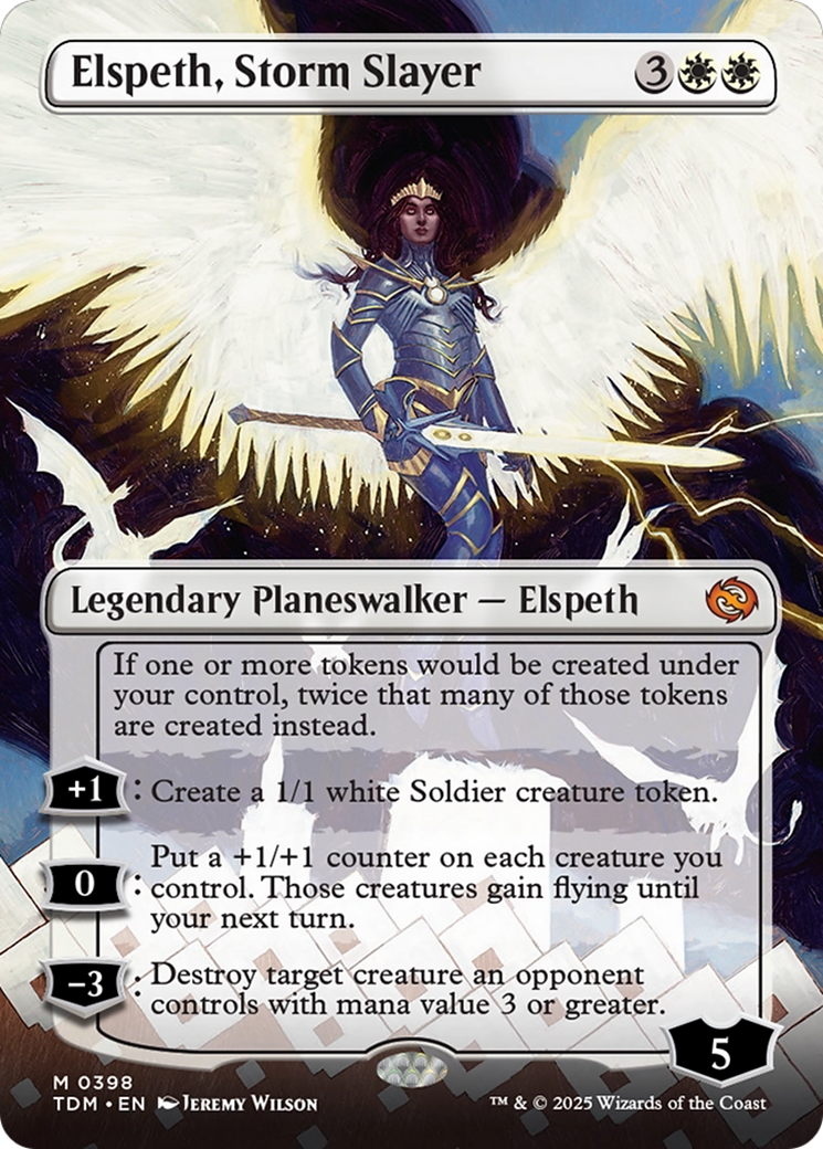 Elspeth, Storm Slayer (Borderless) [Tarkir: Dragonstorm] | Shuffle n Cut Hobbies & Games