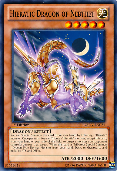 Hieratic Dragon of Nebthet [GAOV-EN021] Common | Shuffle n Cut Hobbies & Games