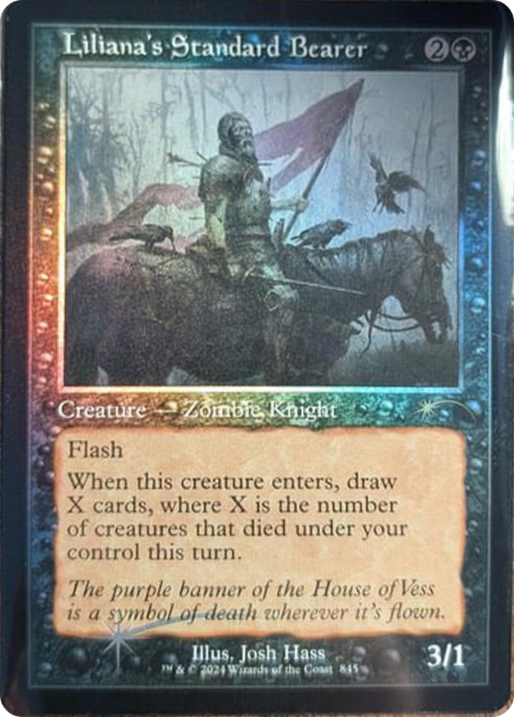 Liliana's Standard Bearer (Retro Frame) [Secret Lair Drop Series] | Shuffle n Cut Hobbies & Games