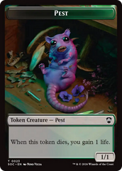 Saproling // Pest (0023) Double-Sided Token [Secrets of Strixhaven Commander Tokens] | Shuffle n Cut Hobbies & Games