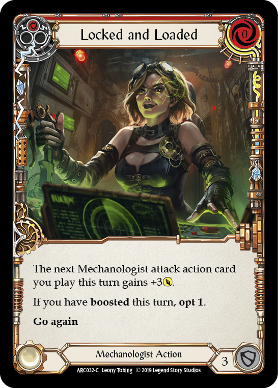 Locked and Loaded (Red) [ARC032-C] (Arcane Rising)  1st Edition Rainbow Foil | Shuffle n Cut Hobbies & Games