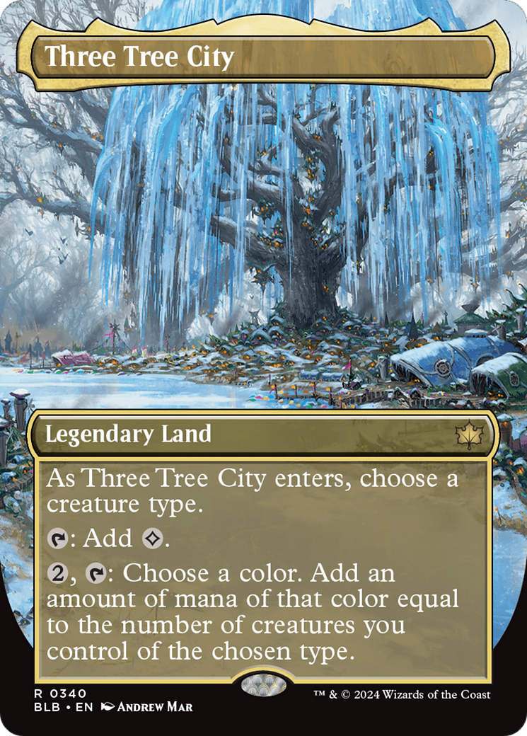 Three Tree City (Borderless) (0340) [Bloomburrow] | Shuffle n Cut Hobbies & Games