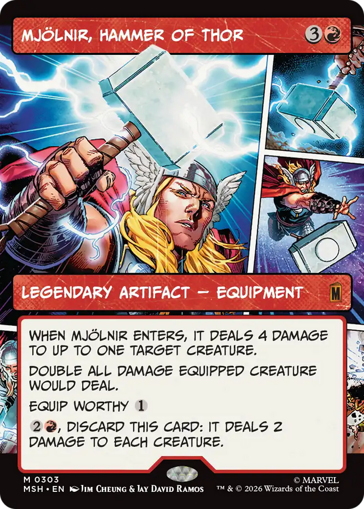 Mjolnir, Hammer of Thor (Borderless) (0303) [Marvel Super Heroes] | Shuffle n Cut Hobbies & Games
