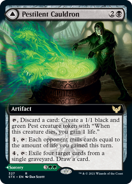 Pestilent Cauldron // Restorative Burst (Extended Art) [Strixhaven: School of Mages] | Shuffle n Cut Hobbies & Games