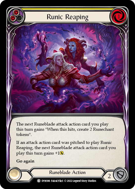 Runic Reaping (Yellow) [DYN186] (Dynasty)  Rainbow Foil | Shuffle n Cut Hobbies & Games