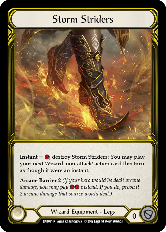 Storm Striders [FAB011-P] (Promo)  1st Edition Cold Foil - Golden | Shuffle n Cut Hobbies & Games