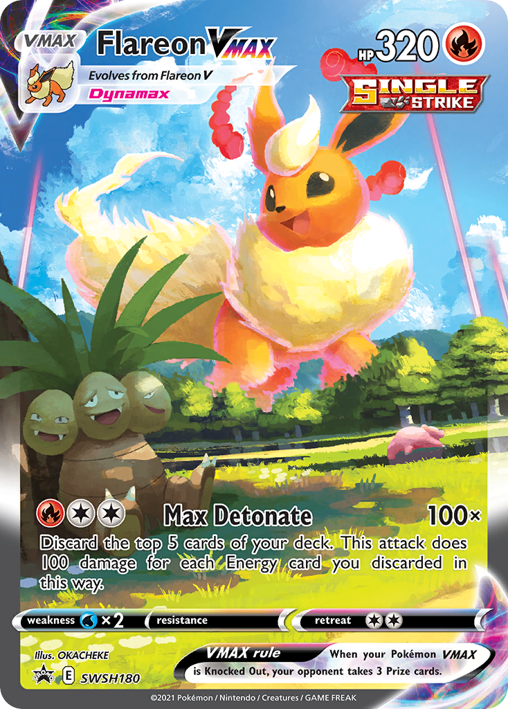 Flareon VMAX (SWSH180) (Jumbo Card) [Sword & Shield: Black Star Promos] | Shuffle n Cut Hobbies & Games