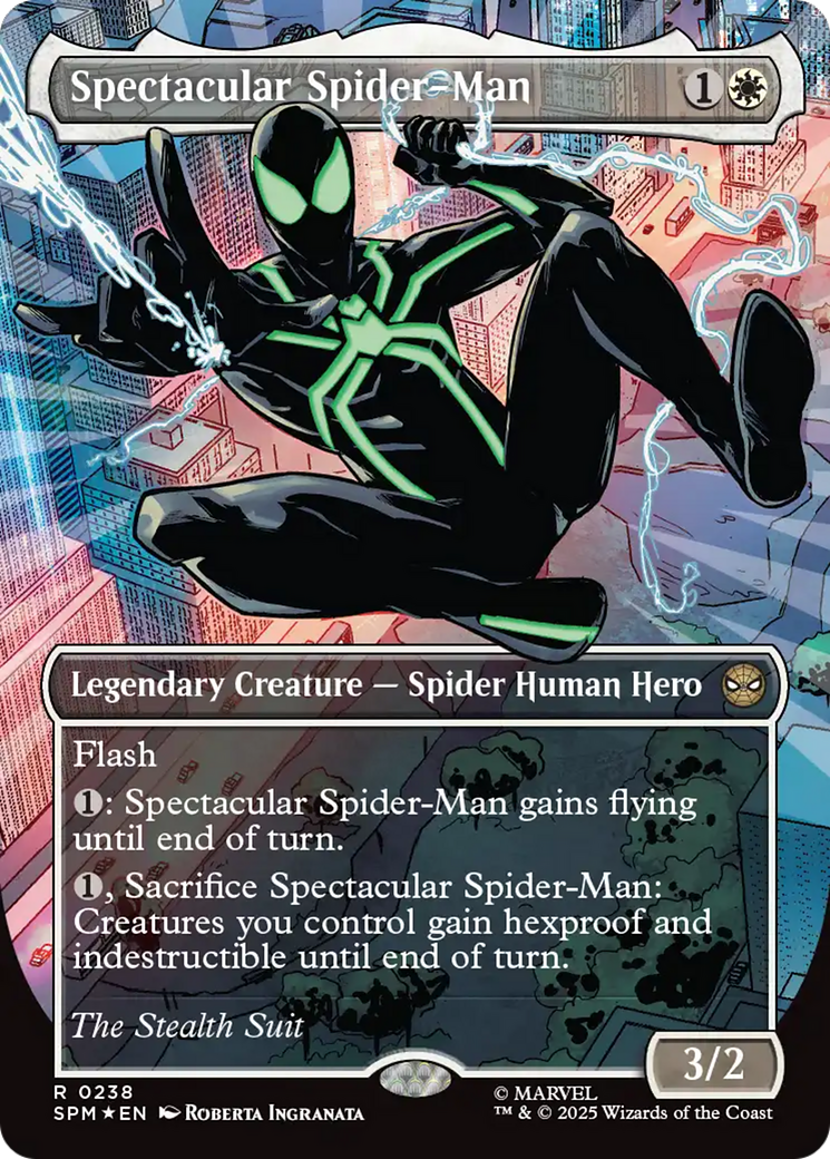 Spectacular Spider-Man (0238) (Borderless) (Textured Foil) [Marvel's Spider-Man] | Shuffle n Cut Hobbies & Games