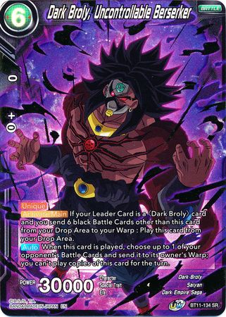 Dark Broly, Uncontrollable Berserker (BT11-134) [Vermilion Bloodline] | Shuffle n Cut Hobbies & Games