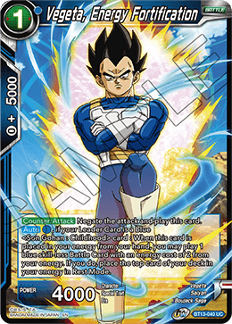 Vegeta, Energy Fortification (Uncommon) (BT13-040) [Supreme Rivalry] | Shuffle n Cut Hobbies & Games