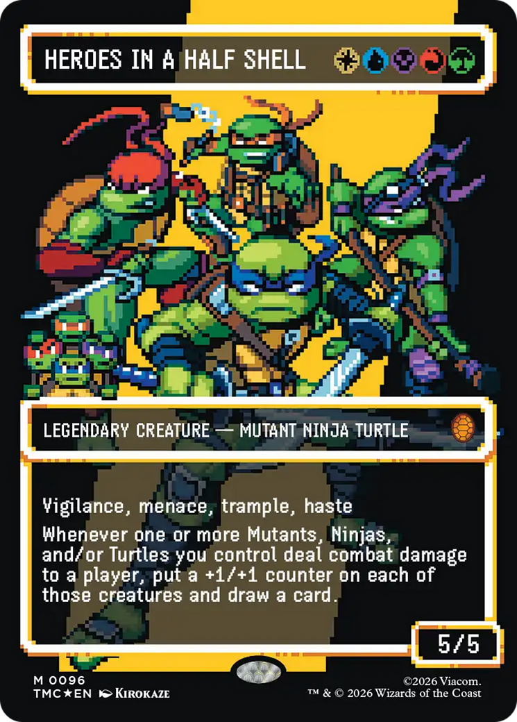 Heroes in a Half Shell (0096) (Borderless) (Surge Foil) [Teenage Mutant Ninja Turtles Commander] | Shuffle n Cut Hobbies & Games