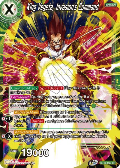 King Vegeta, Invasion's Command (BT15-063) [Saiyan Showdown] | Shuffle n Cut Hobbies & Games
