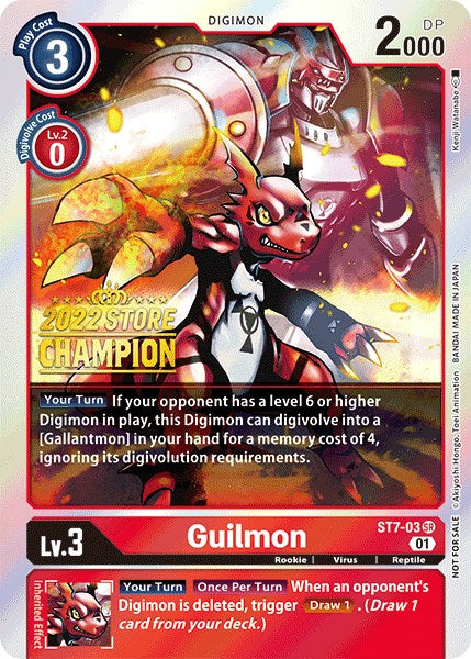 Guilmon [ST7-03] (2022 Store Champion) [Starter Deck: Gallantmon Promos] | Shuffle n Cut Hobbies & Games