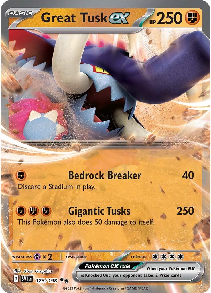 Great Tusk ex (123/198) [Scarlet & Violet: Base Set] | Shuffle n Cut Hobbies & Games