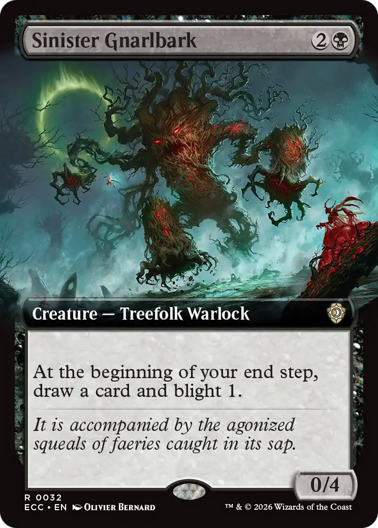 Sinister Gnarlbark (Extended Art) [Lorwyn Eclipsed Commander] | Shuffle n Cut Hobbies & Games