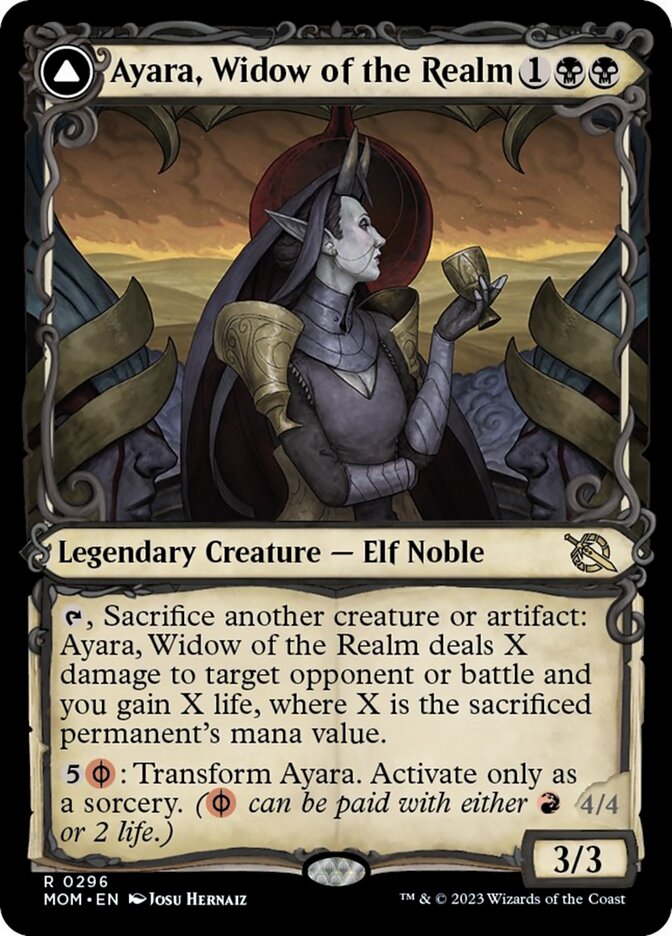 Ayara, Widow of the Realm // Ayara, Furnace Queen (Showcase Planar Booster Fun) [March of the Machine] | Shuffle n Cut Hobbies & Games