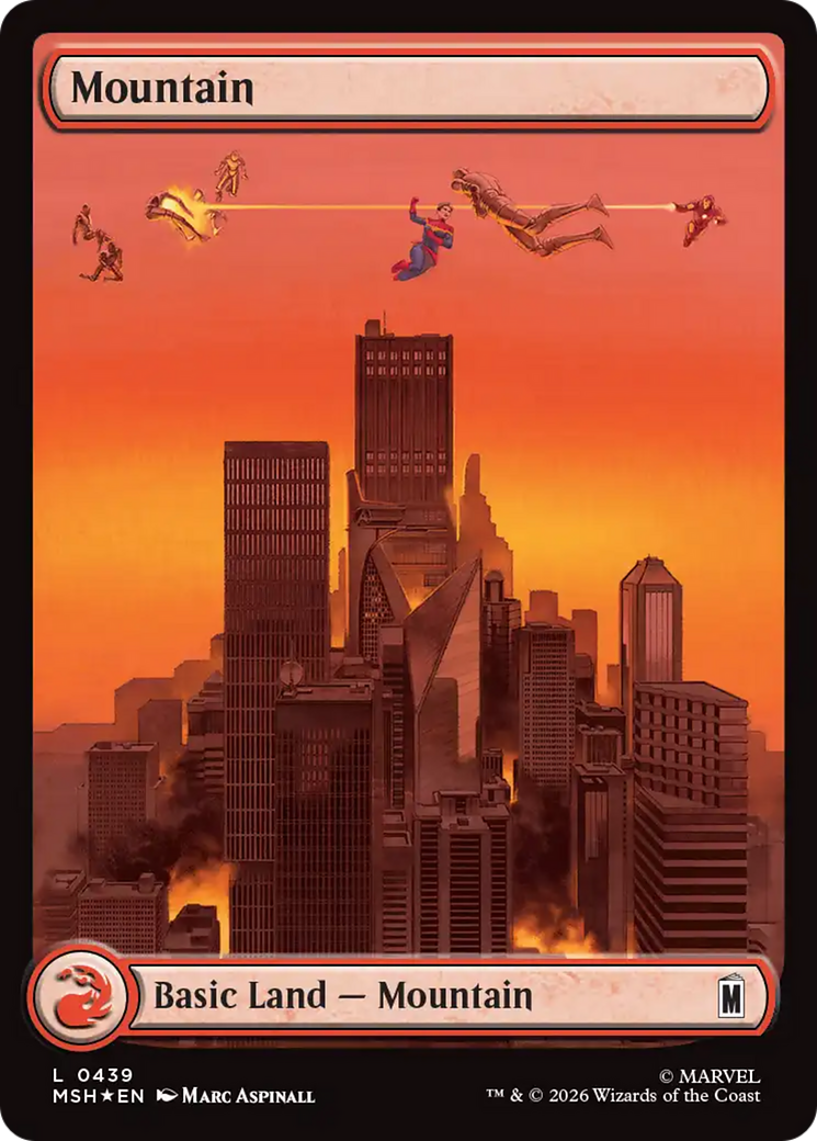 Mountain (0439) (Surge Foil) [Marvel Super Heroes] | Shuffle n Cut Hobbies & Games