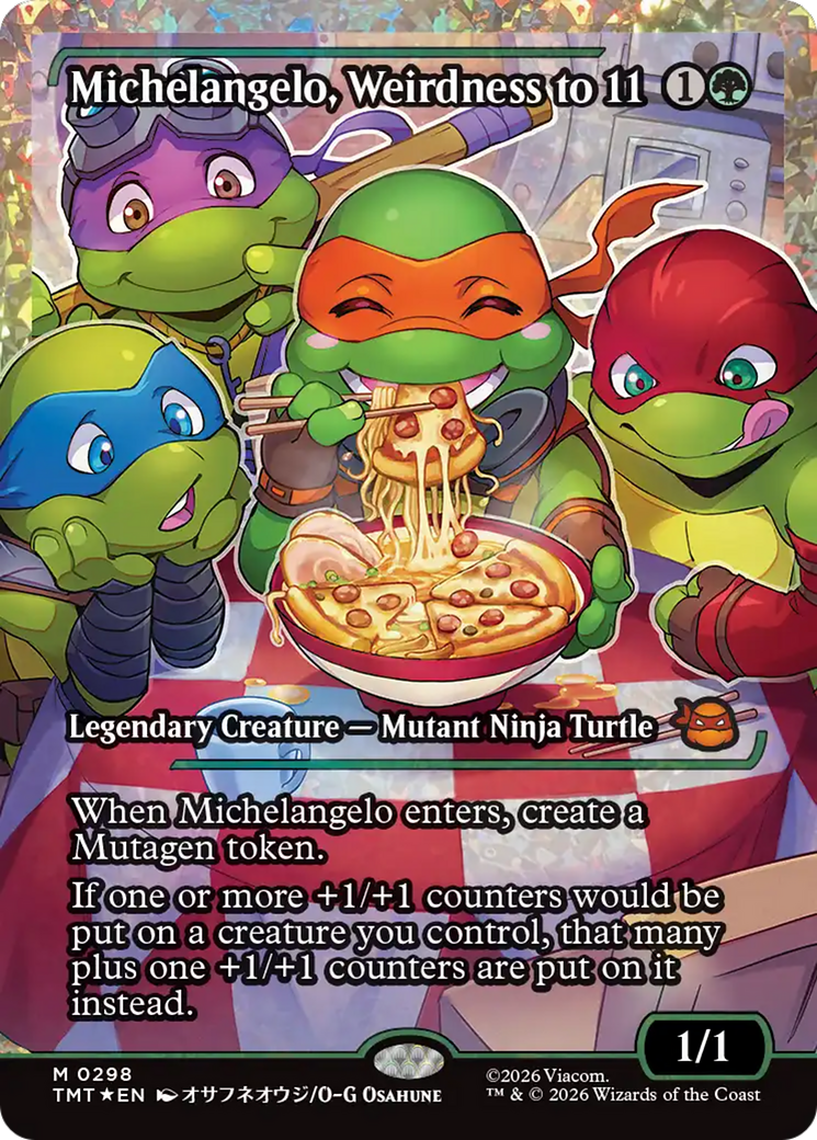 Michelangelo, Weirdness to 11 (Showcase) (Fracture Foil) [Teenage Mutant Ninja Turtles] | Shuffle n Cut Hobbies & Games