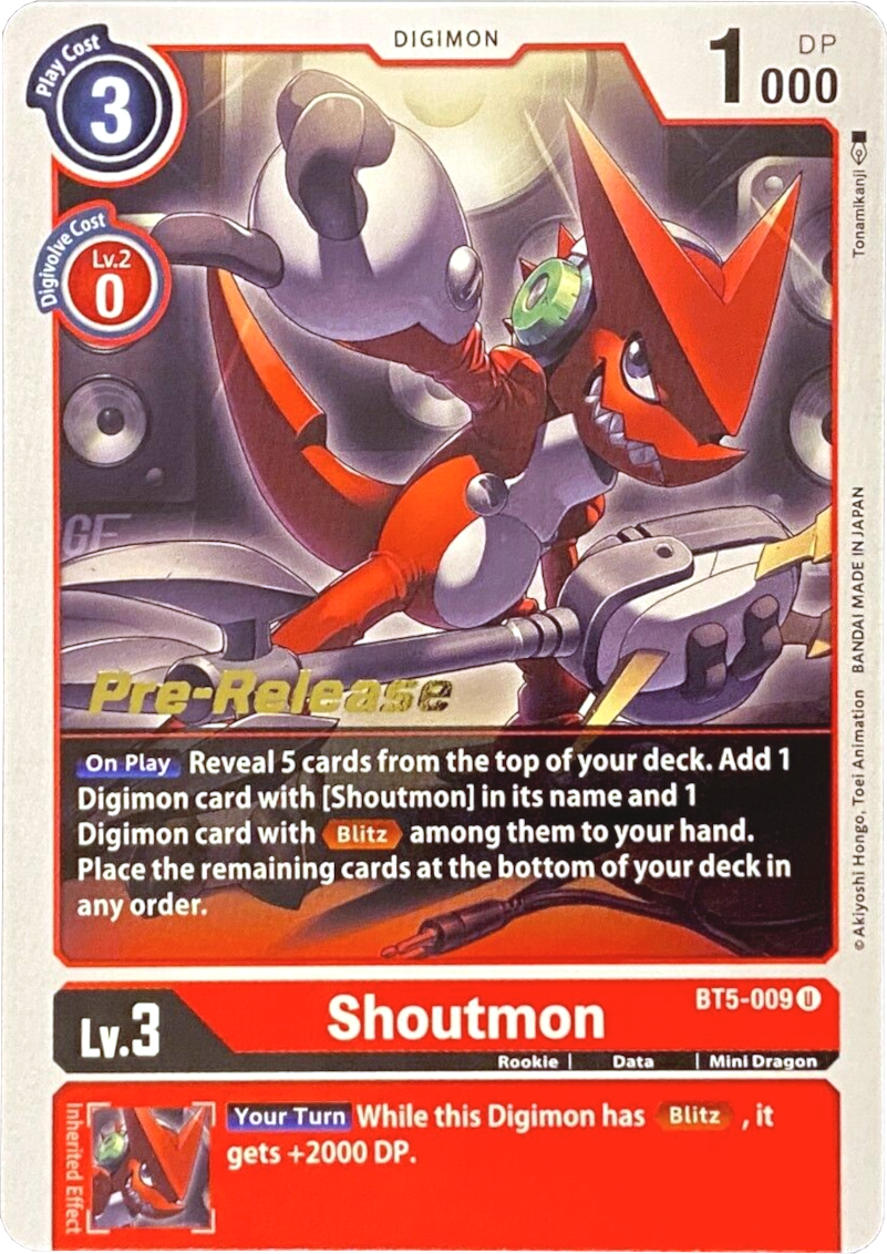 Shoutmon [BT5-009] [Battle of Omni Pre-Release Promos] | Shuffle n Cut Hobbies & Games