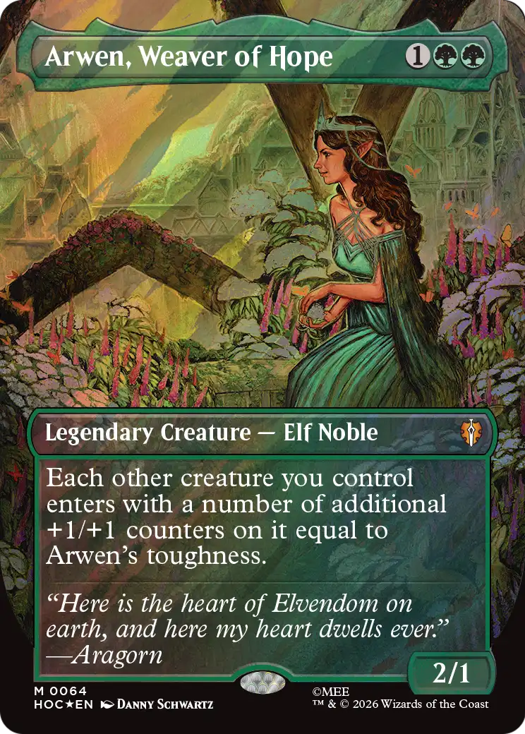 Arwen, Weaver of Hope (Borderless) (Surge Foil) [The Hobbit: Eternal-Legal] | Shuffle n Cut Hobbies & Games